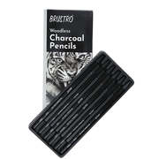 Brustro Woodless Charcoal Pencils | Pack of 6