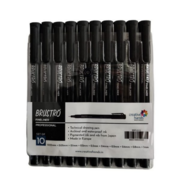 Brustro Professional Pigment Fineliner | Black | Pack of 10